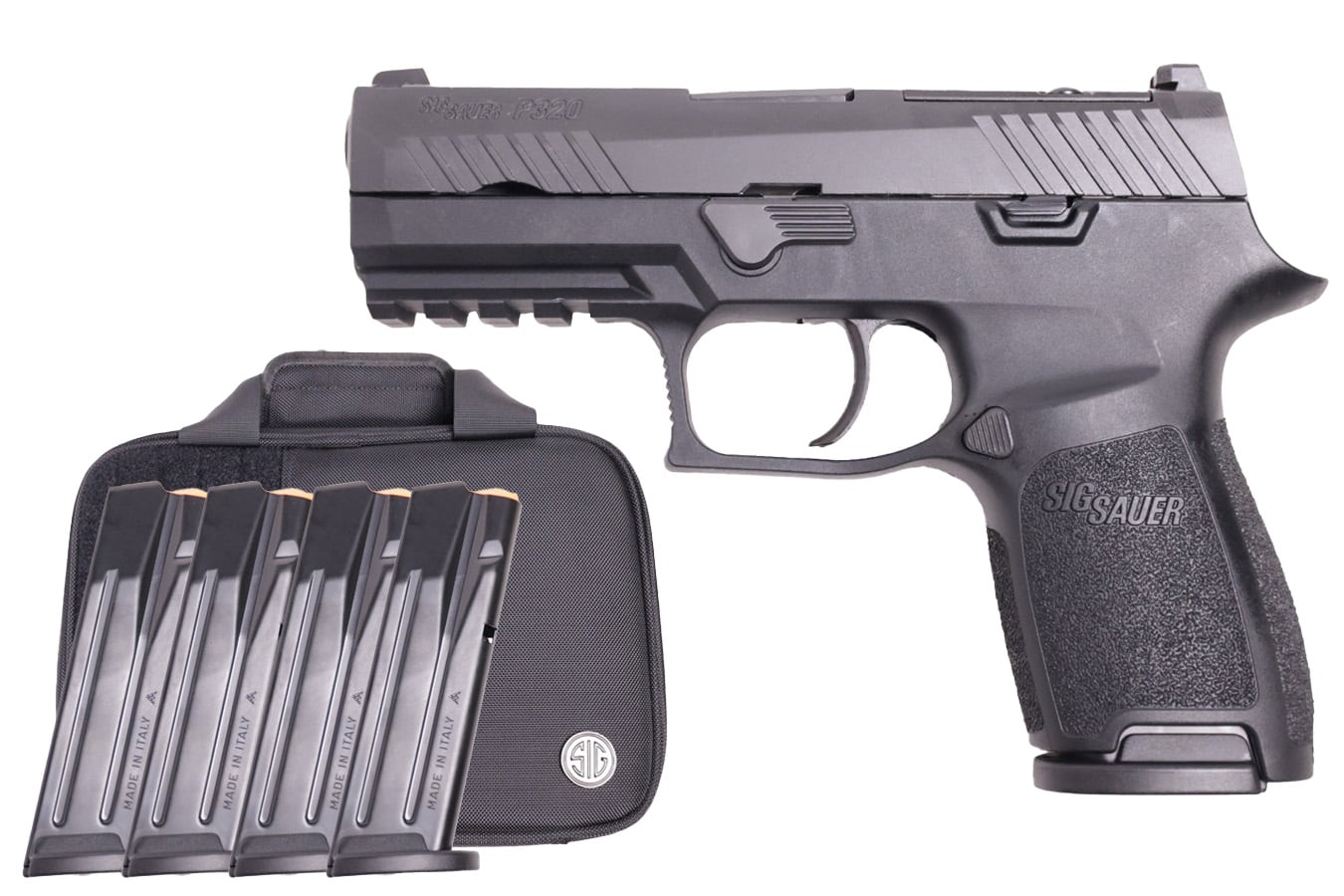 SIG SAUER P320 9mm Compact Optic Ready Pistol with Five 15 Round Mags and TacPro Bag
